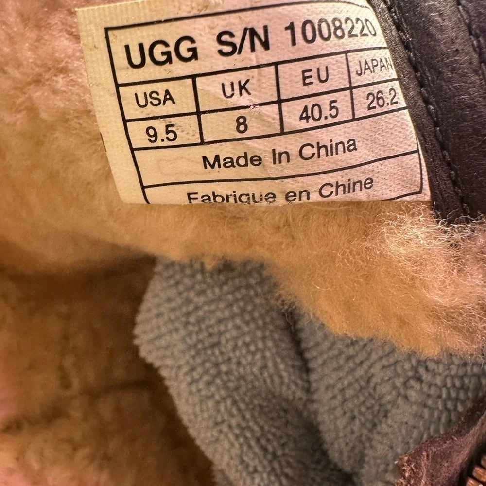 UGG Tan Shearling Buckle Boots